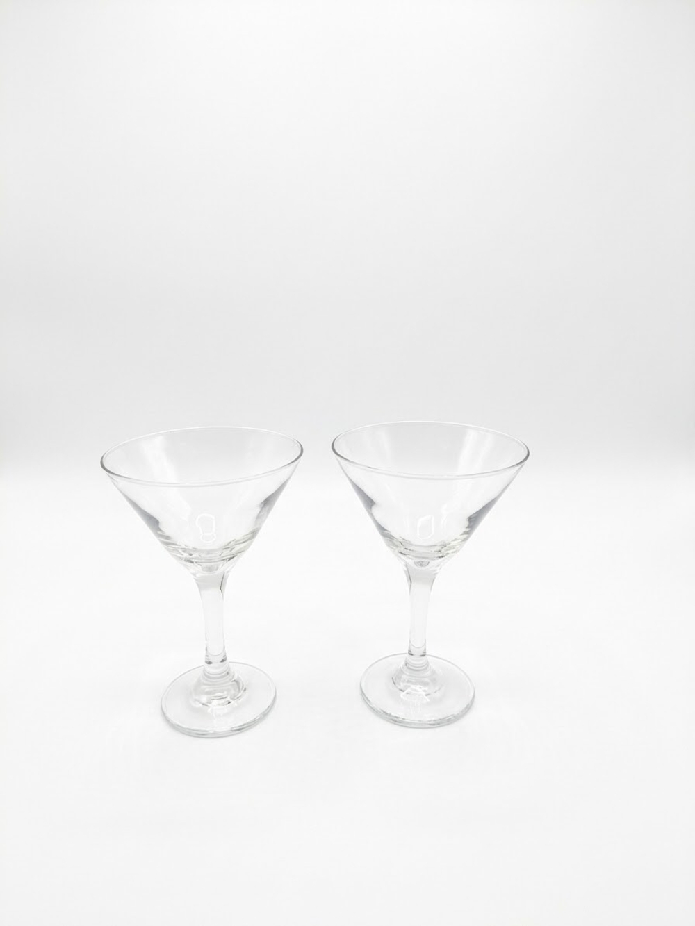 Pair of Libbey Clear Martini Glasses 6.5 Inch '90s-'00s Modern Vintage Glassware